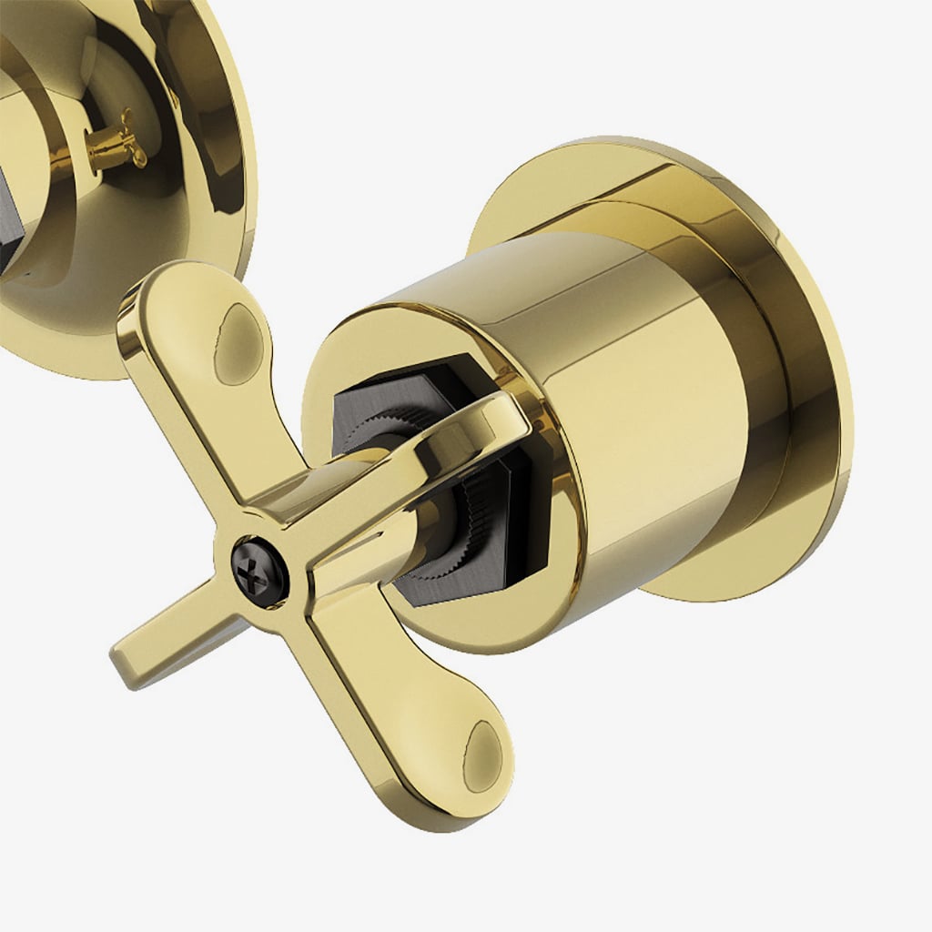 Henry Wall Mounted Lavatory Faucet with Two Tone Cross Handles