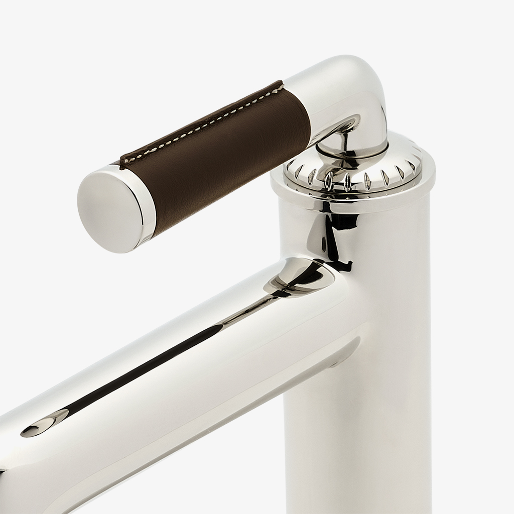 Henry Chronos One Hole Lavatory Faucet with Leather Lever Handle
