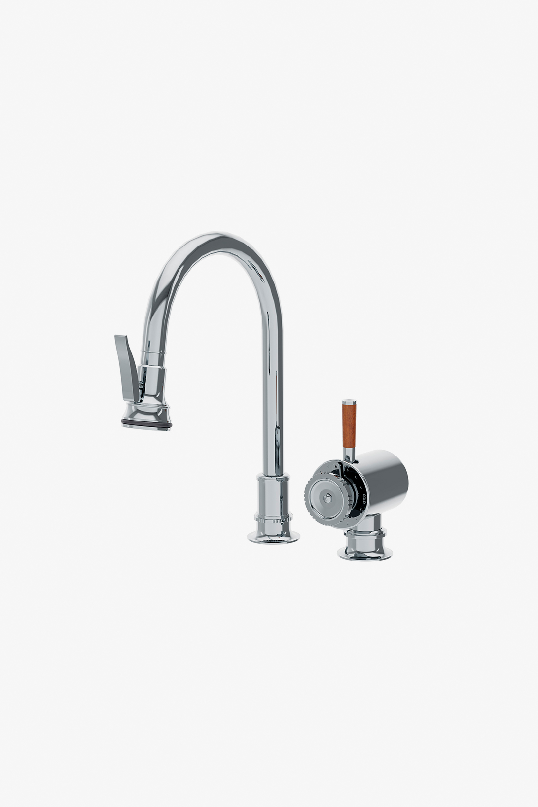 Henry Chronos Gooseneck Integrated Pull Spray Kitchen Faucet with