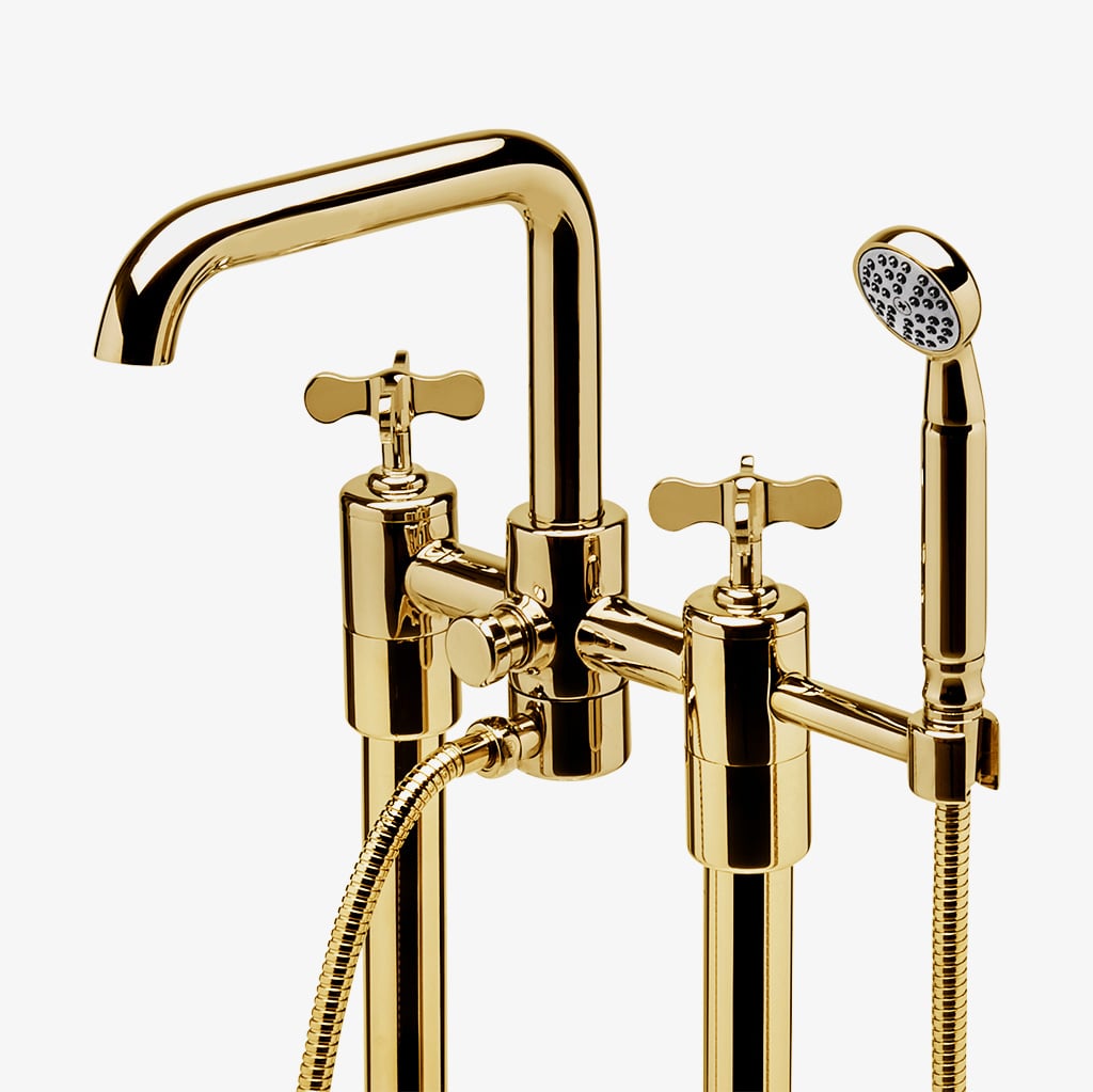 Discover Ludlow Floor Mounted Exposed Tub Filler with Handshower
