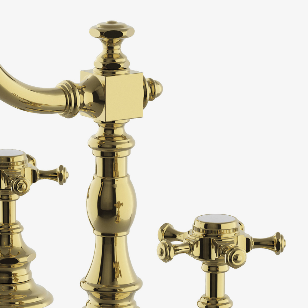 Discover Julia Deck Mounted Marquee Lavatory Faucet with Metal