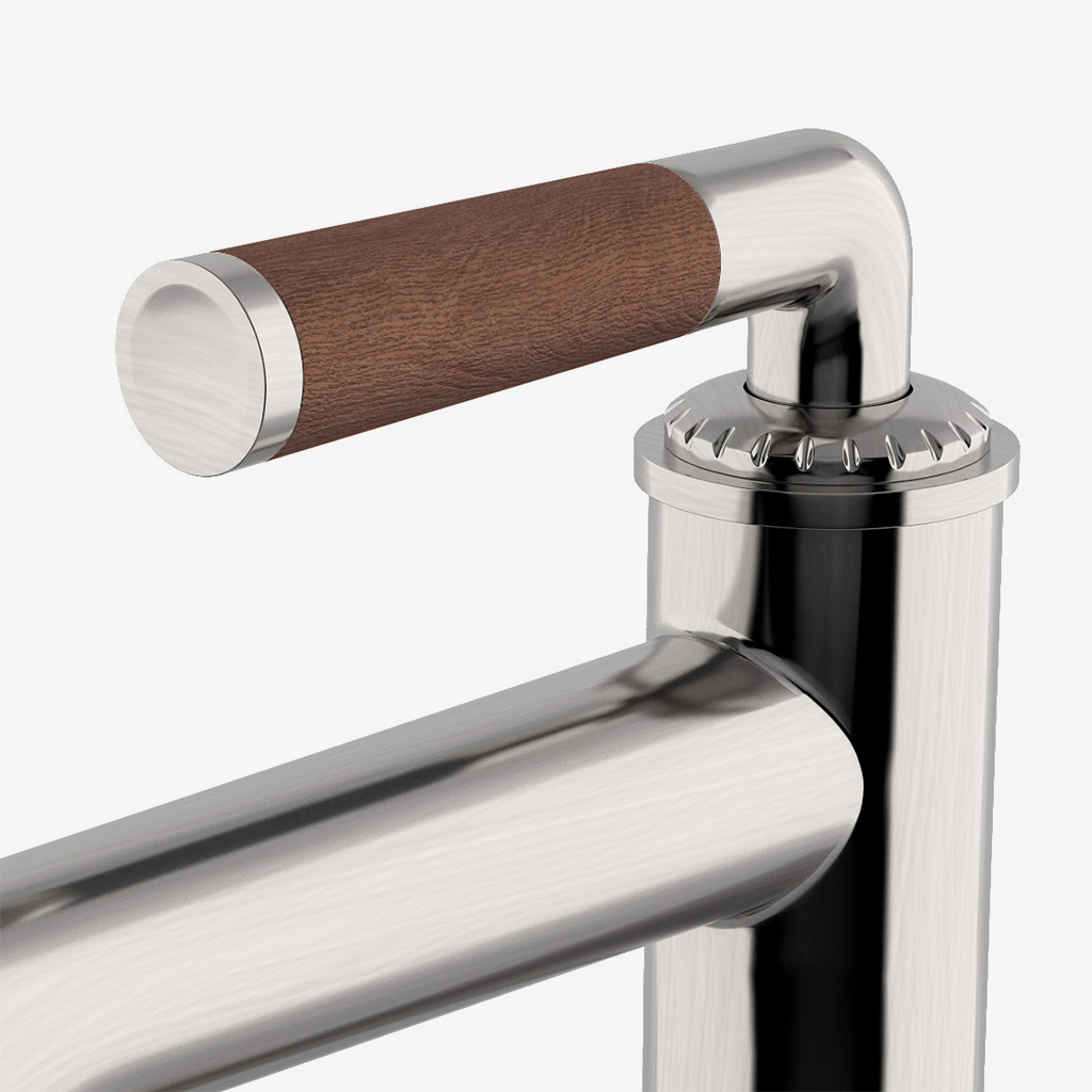 Henry Chronos One Hole Lavatory Faucet with Walnut Lever Handle