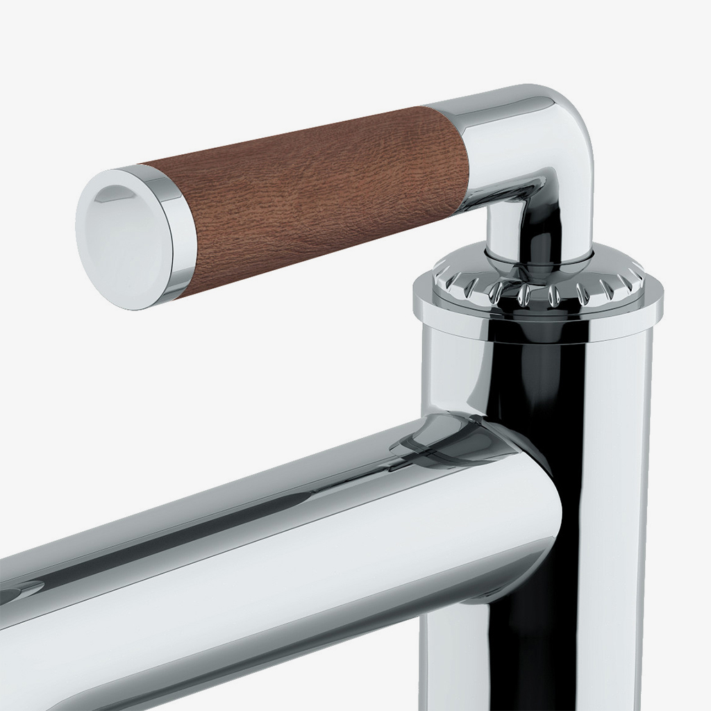 Henry Chronos One Hole Lavatory Faucet with Walnut Lever Handle
