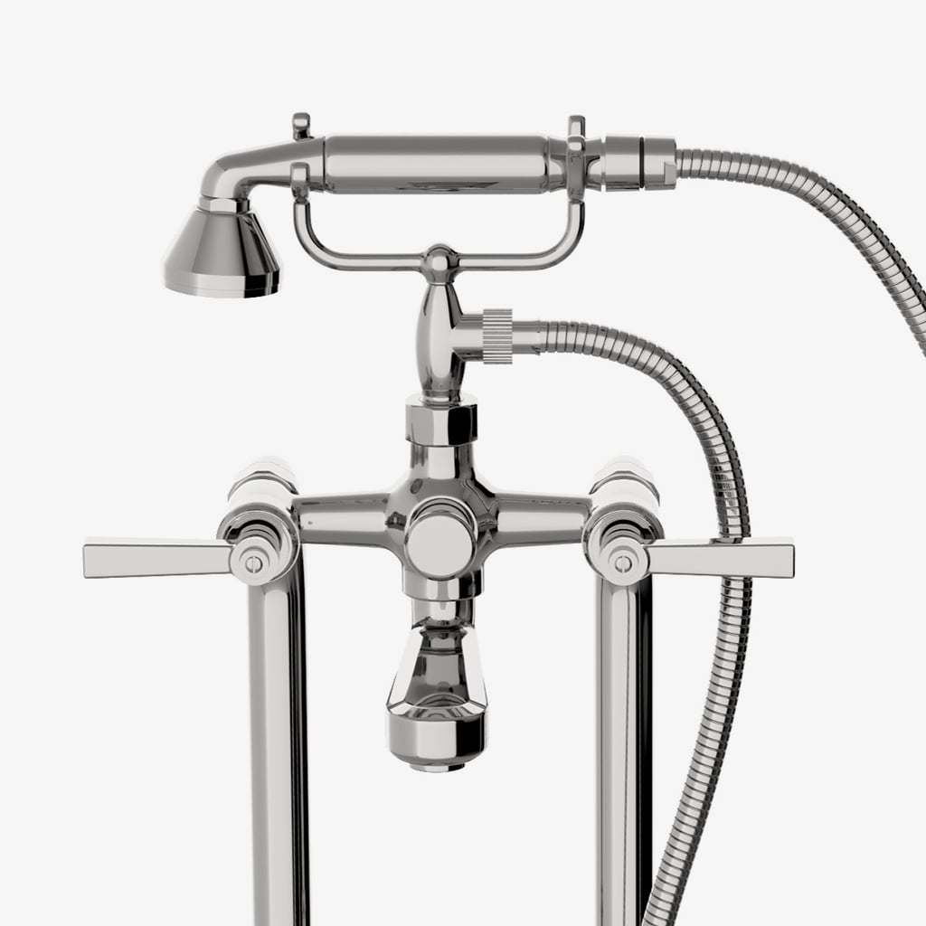 Discover Aero Floor Mounted Exposed Tub Filler with Metal