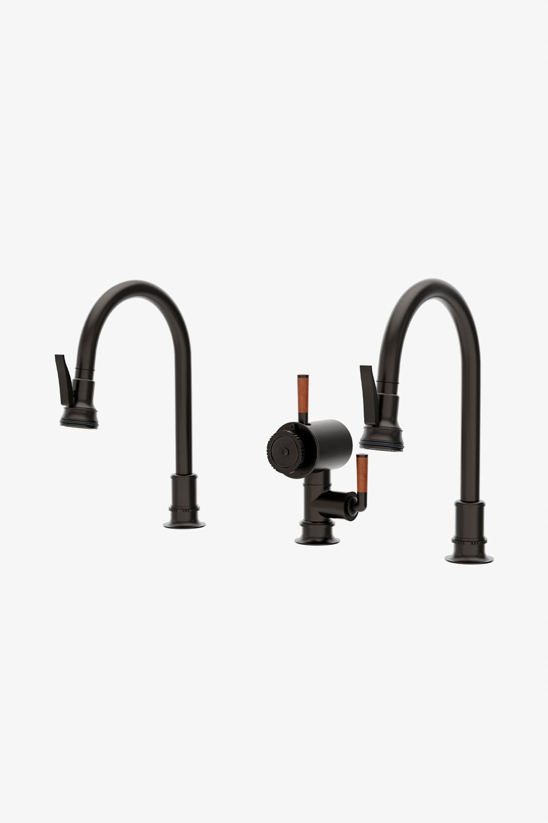 Henry Chronos Double Gooseneck Integrated Pull Spray Kitchen