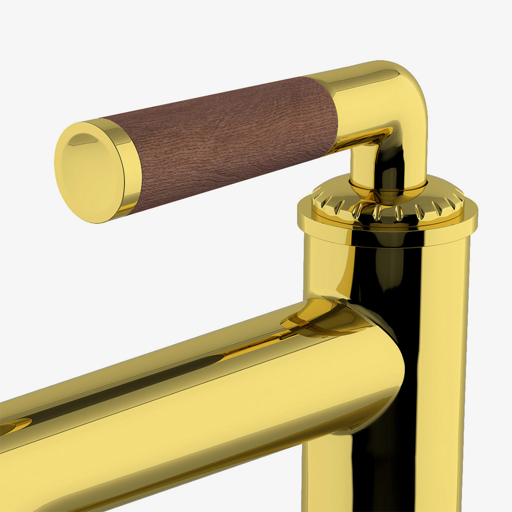 Henry Chronos One Hole Lavatory Faucet with Walnut Lever Handle