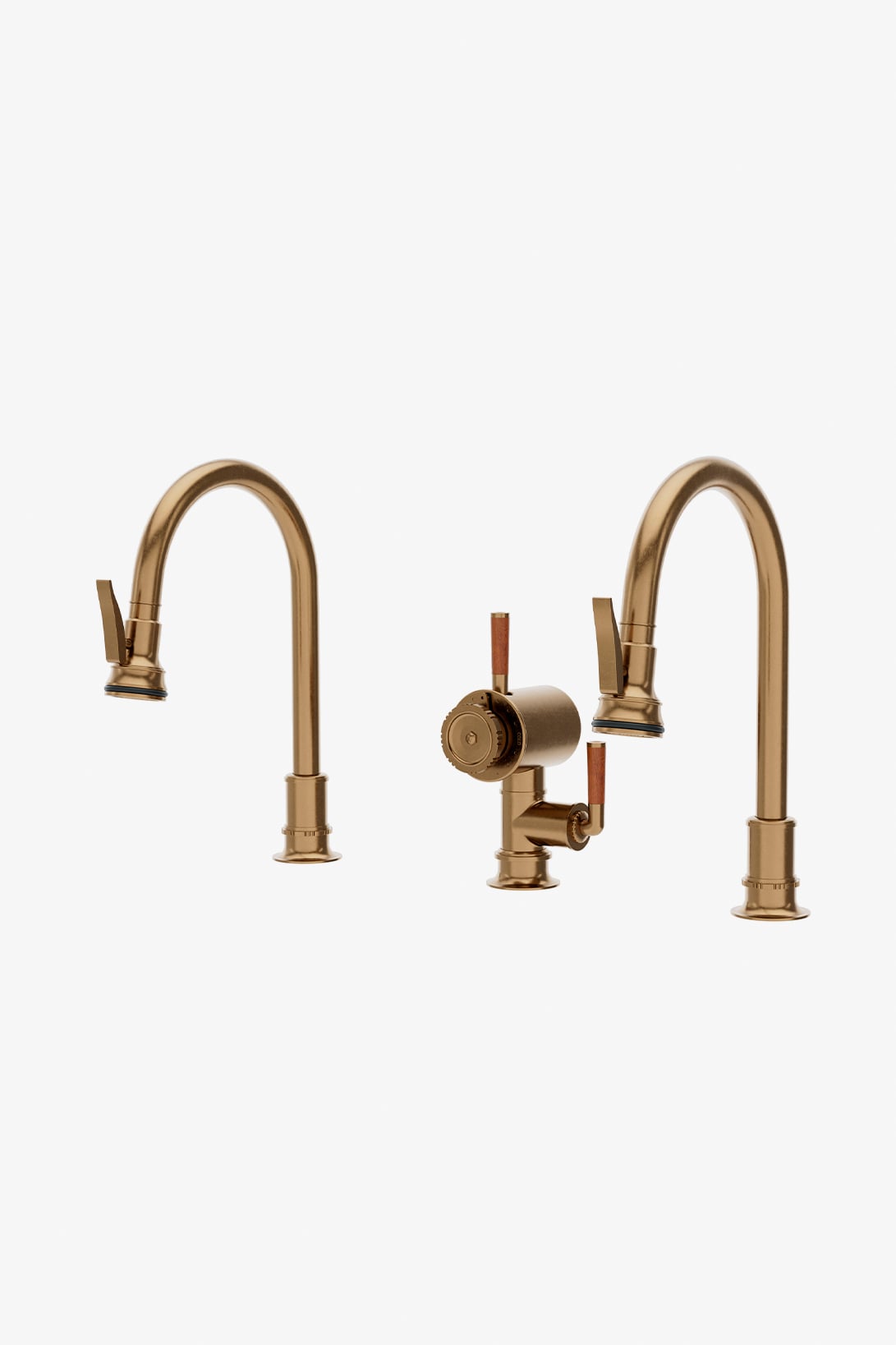 Henry Chronos Double Gooseneck Integrated Pull Spray Kitchen