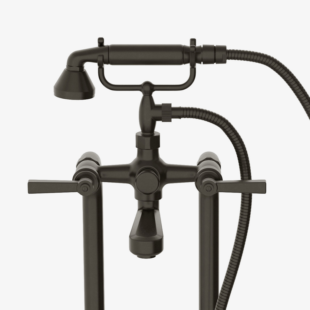 Discover Aero Floor Mounted Exposed Tub Filler with Metal