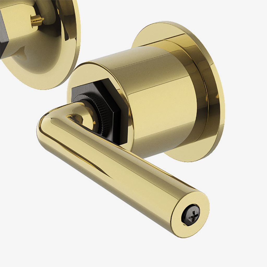 Henry Wall Mounted Lavatory Faucet with Two Tone Lever Handles
