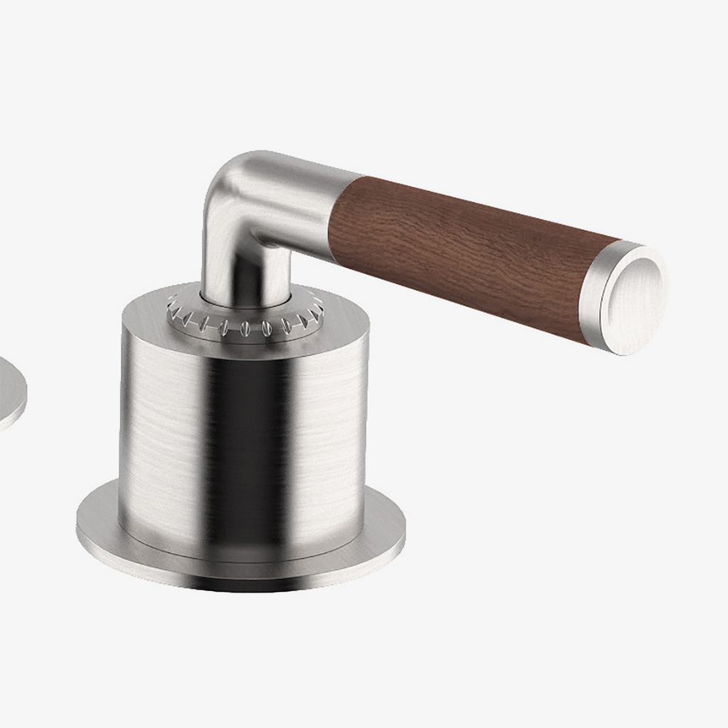 なつ Henry Chronos Lavatory Faucet with Walnut Lever Handles