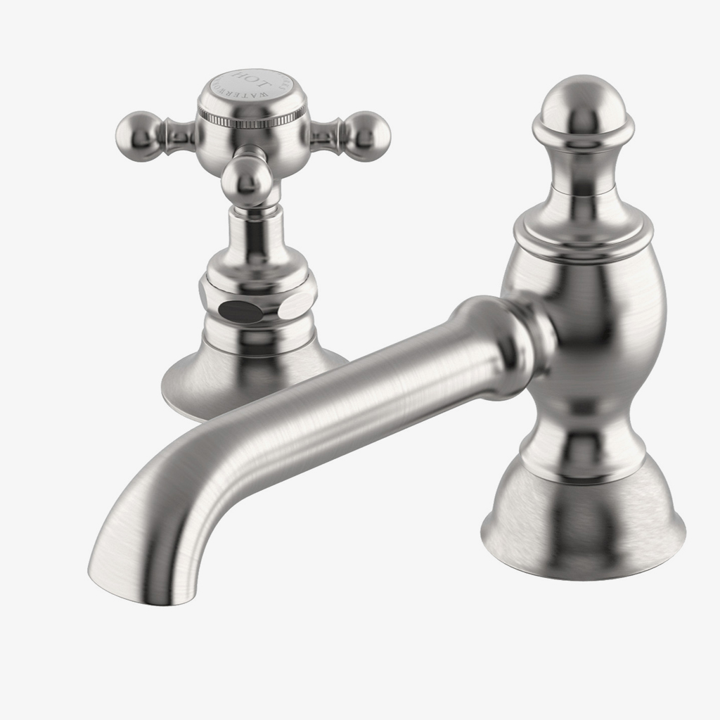 Discover Julia Low Profile Three Hole Deck Mounted Lavatory Faucet