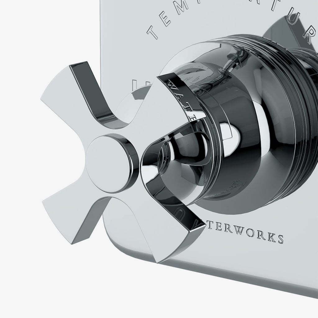 Transit Integrated Thermostatic and Diverter Trim with Cross Handle