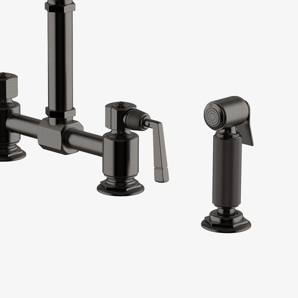 Discover R.W. Atlas Two Hole Bridge High Profile Kitchen Faucet