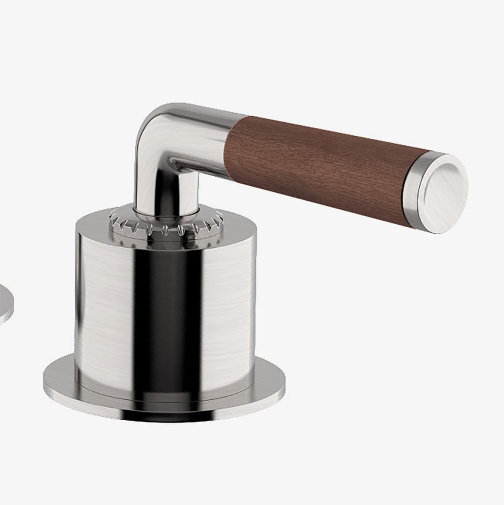 Henry Chronos Gooseneck Lavatory Faucet with Walnut Lever Handles