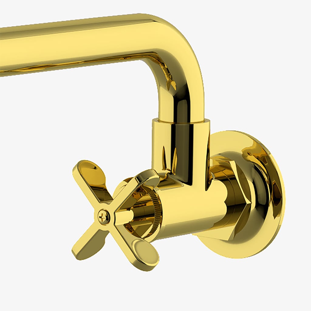 Henry Wall Mounted Articulated Pot Filler with Cross Handle