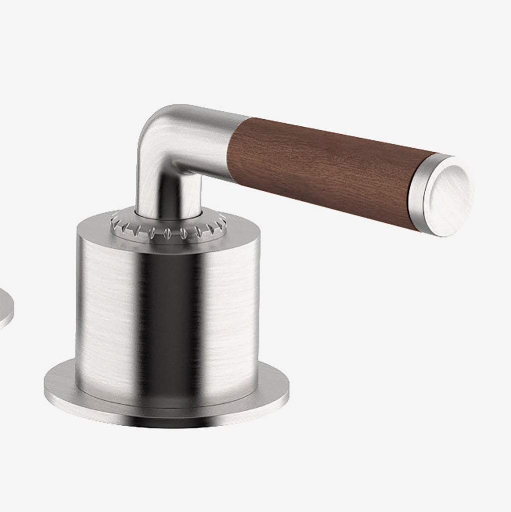 Henry Chronos Gooseneck Lavatory Faucet with Walnut Lever Handles