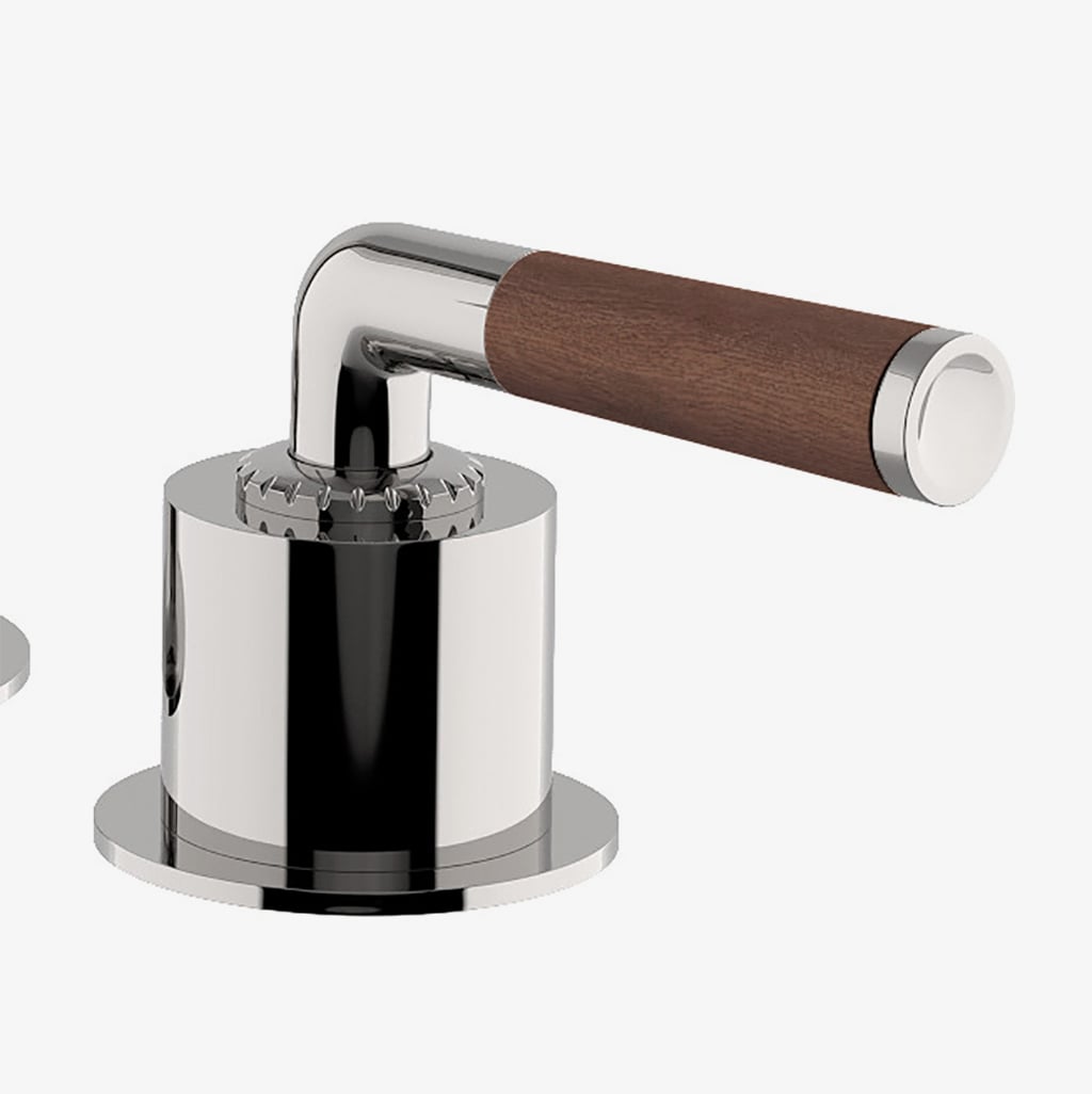 Henry Chronos Gooseneck Lavatory Faucet with Walnut Lever Handles