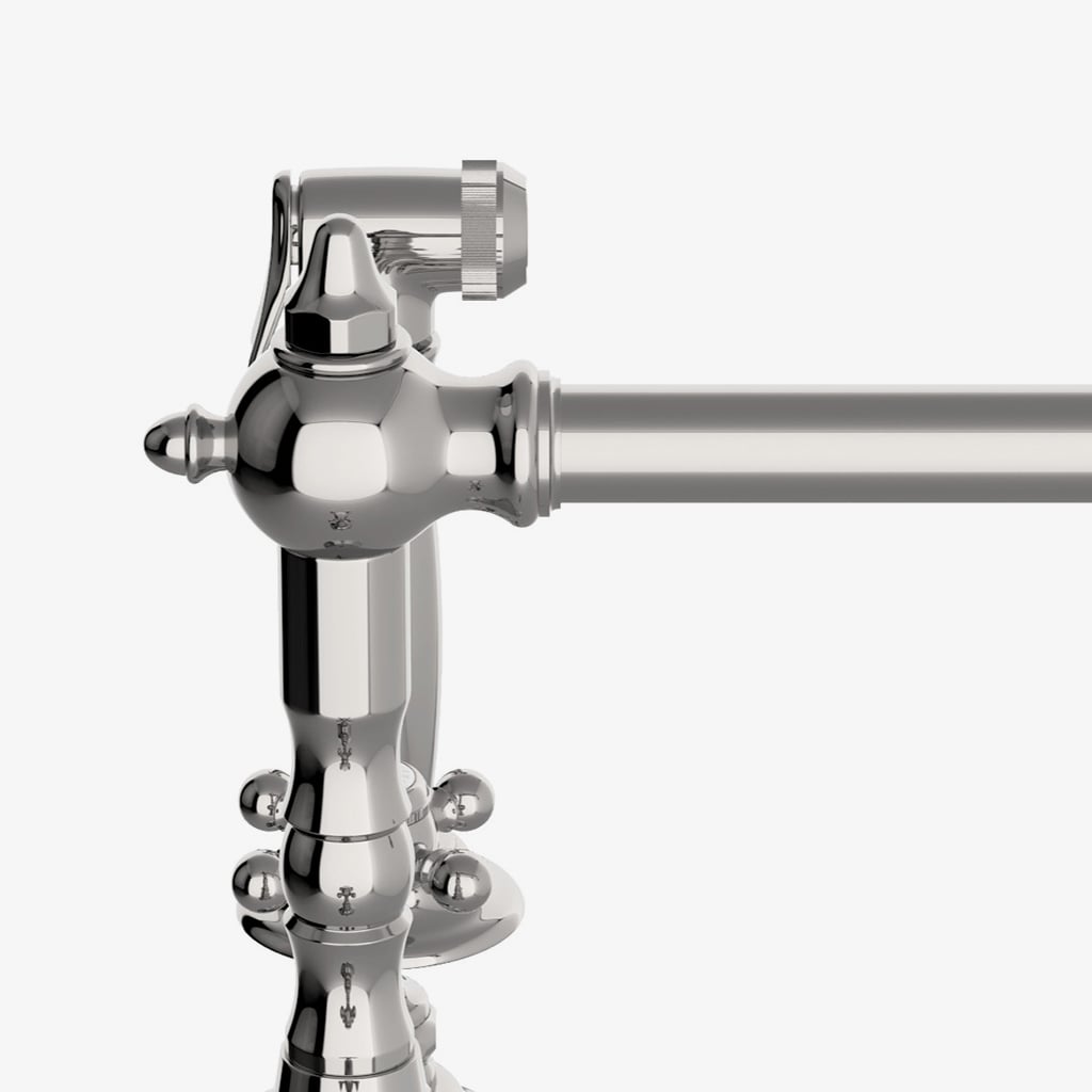 Discover Julia Three Hole High Profile Kitchen Faucet, Metal Cross