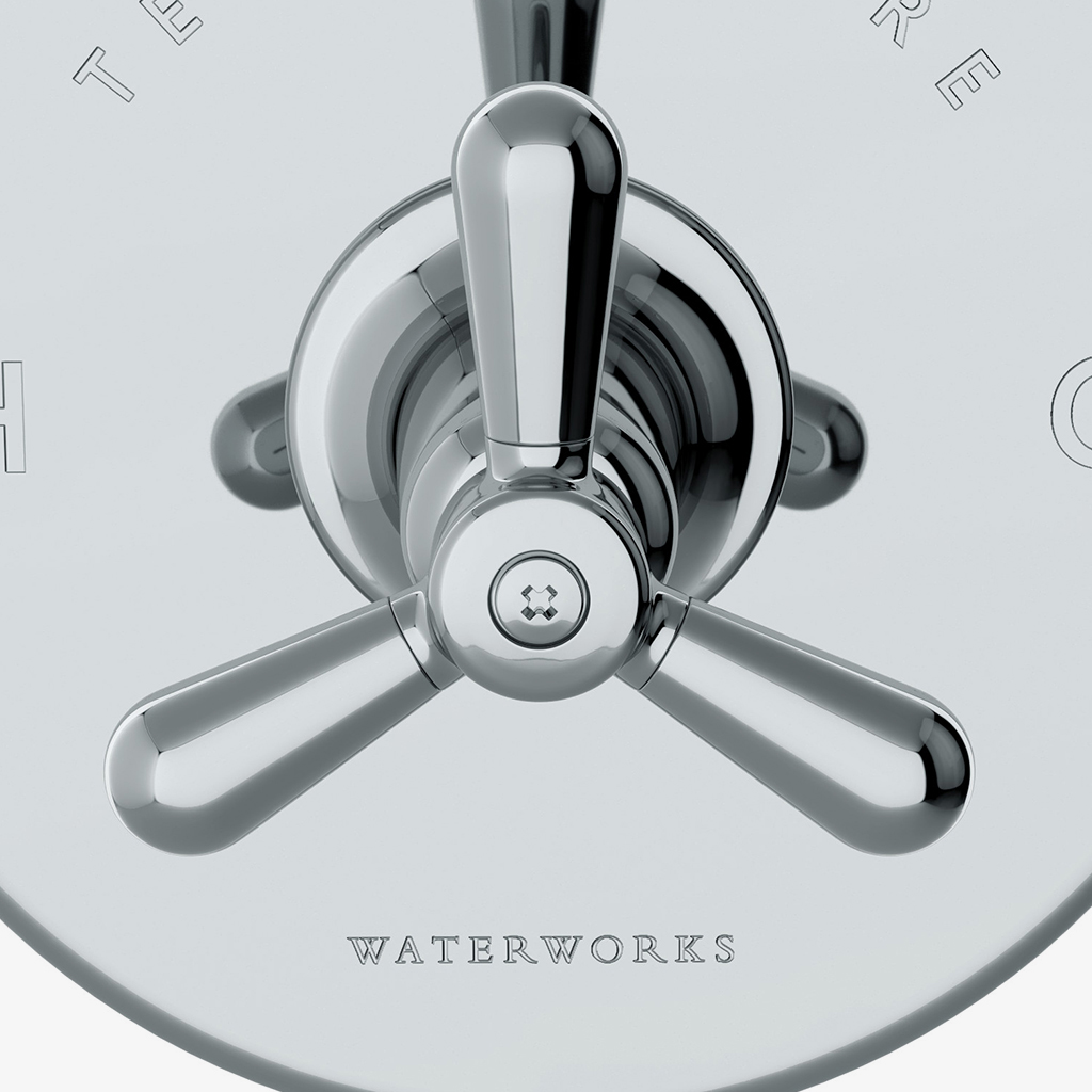 Riverun Thermostatic Control Valve Trim with Tri-Spoke Handle