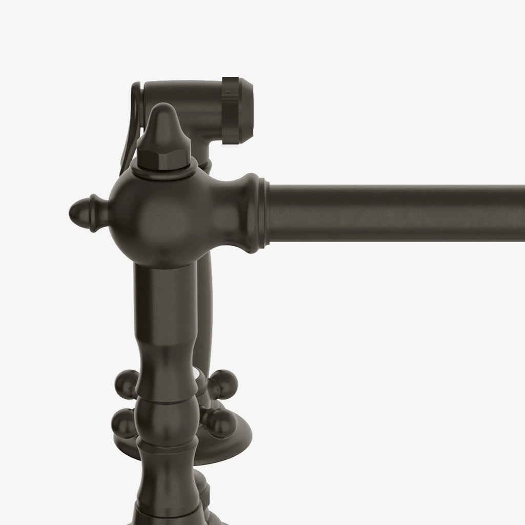 Discover Julia Three Hole High Profile Kitchen Faucet, Metal Cross
