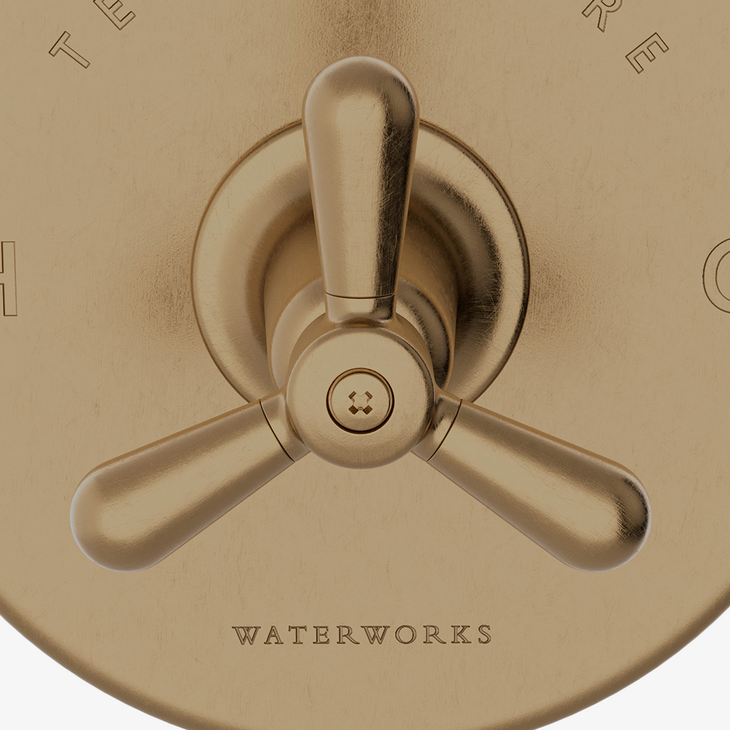 Riverun Thermostatic Control Valve Trim with Tri-Spoke Handle